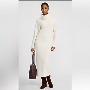 Express Cream Long Sleeve Dress